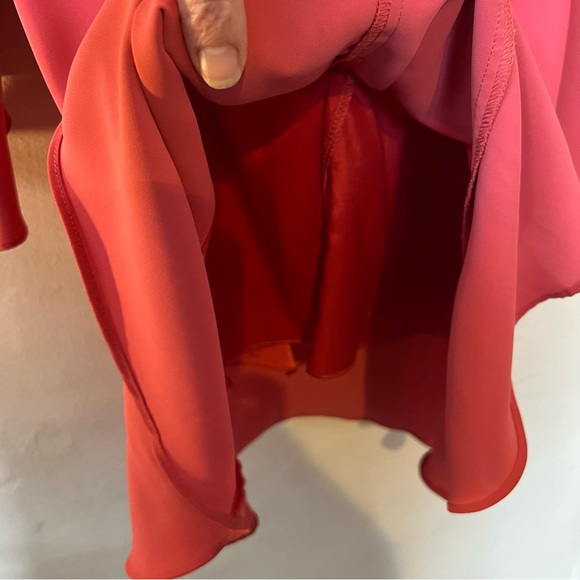 White House Black Market Flutter Sleeve Peach Colored Shift Dress Size 0 - Picture 9 of 11